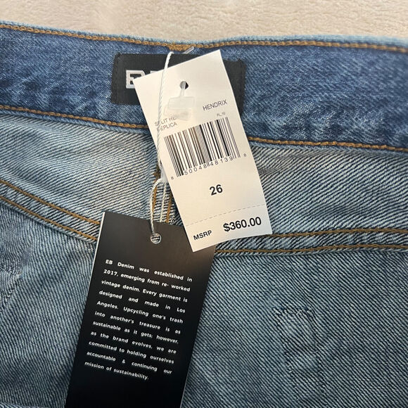 Revolve EB Denim Jeans Womens 26 Split Hem Button Fly Asymmetrical Retro USA NWT - Picture 9 of 14